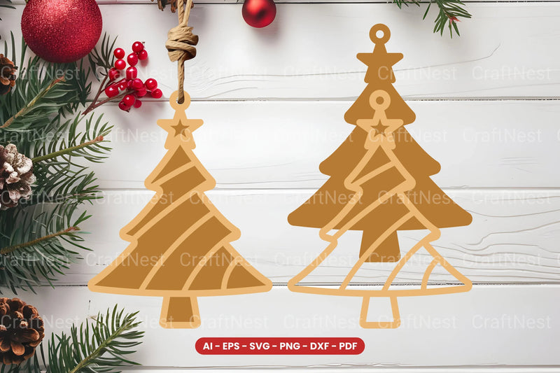 Christmas Tree Ornament Laser Cut SVG Bundle - CraftNest - Digital Crafting and Art