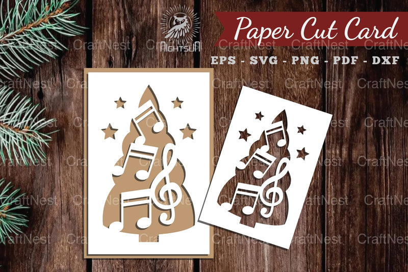 Christmas Tree Paper Cut Card SVG Bundle - CraftNest - Digital Crafting and Art