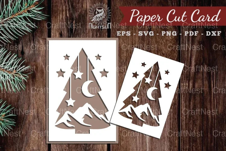 Christmas Tree Paper Cut Card SVG Bundle - CraftNest - Digital Crafting and Art