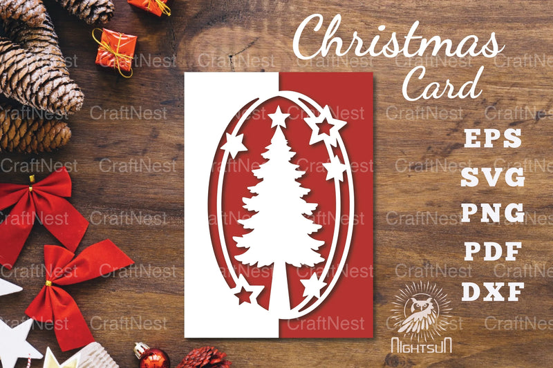 Christmas Tree Papercut Card SVG Bundle - CraftNest - Digital Crafting and Art