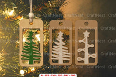 Christmas Tree Tag Laser Cut SVG Bundle - CraftNest - Digital Crafting and Art