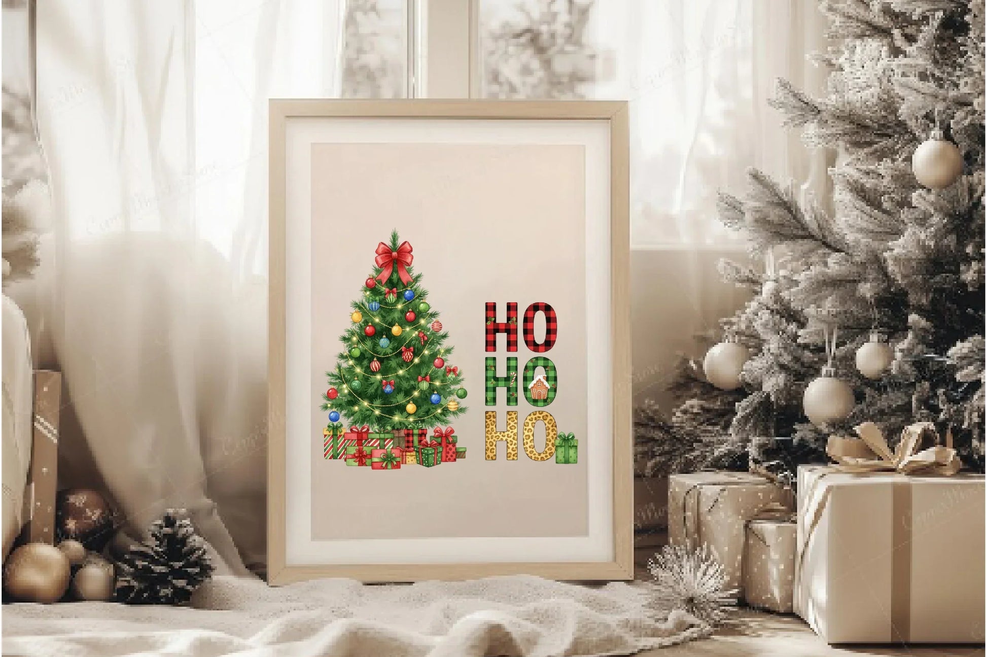 Christmas Tree & Ho Clipart Bundle - CraftNest - Digital Crafting and Art