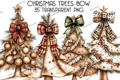 Christmas Tree Bow Clipart Bundle - CraftNest - Digital Crafting and Art