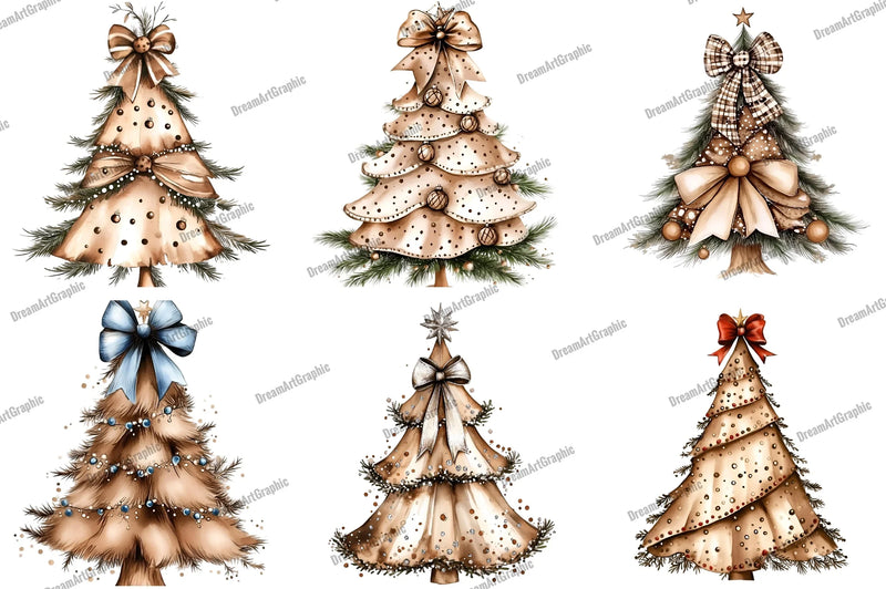 Christmas Tree Bow Clipart Bundle - CraftNest - Digital Crafting and Art