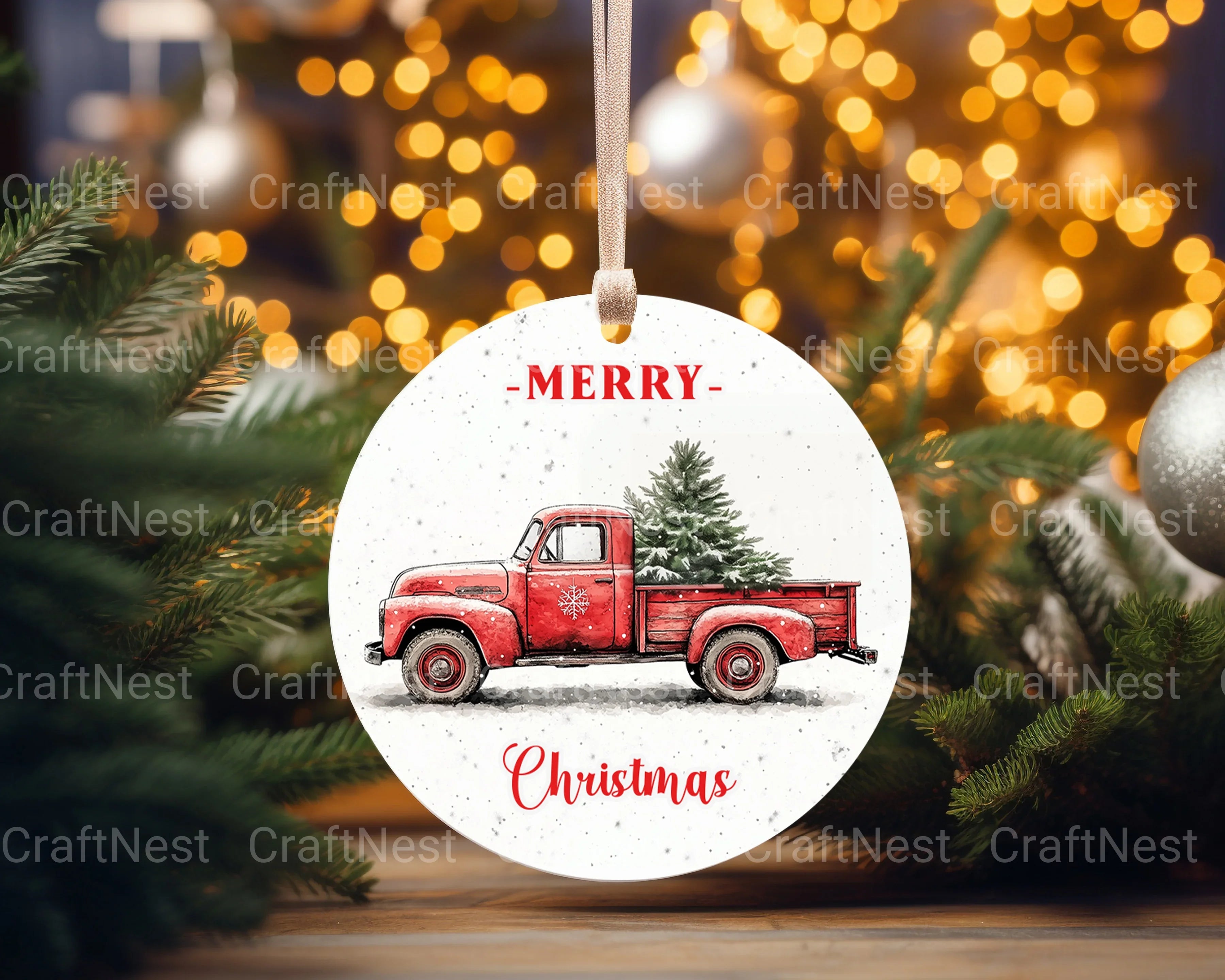Christmas Truck Ornament Clipart Bundle - CraftNest - Digital Crafting and Art