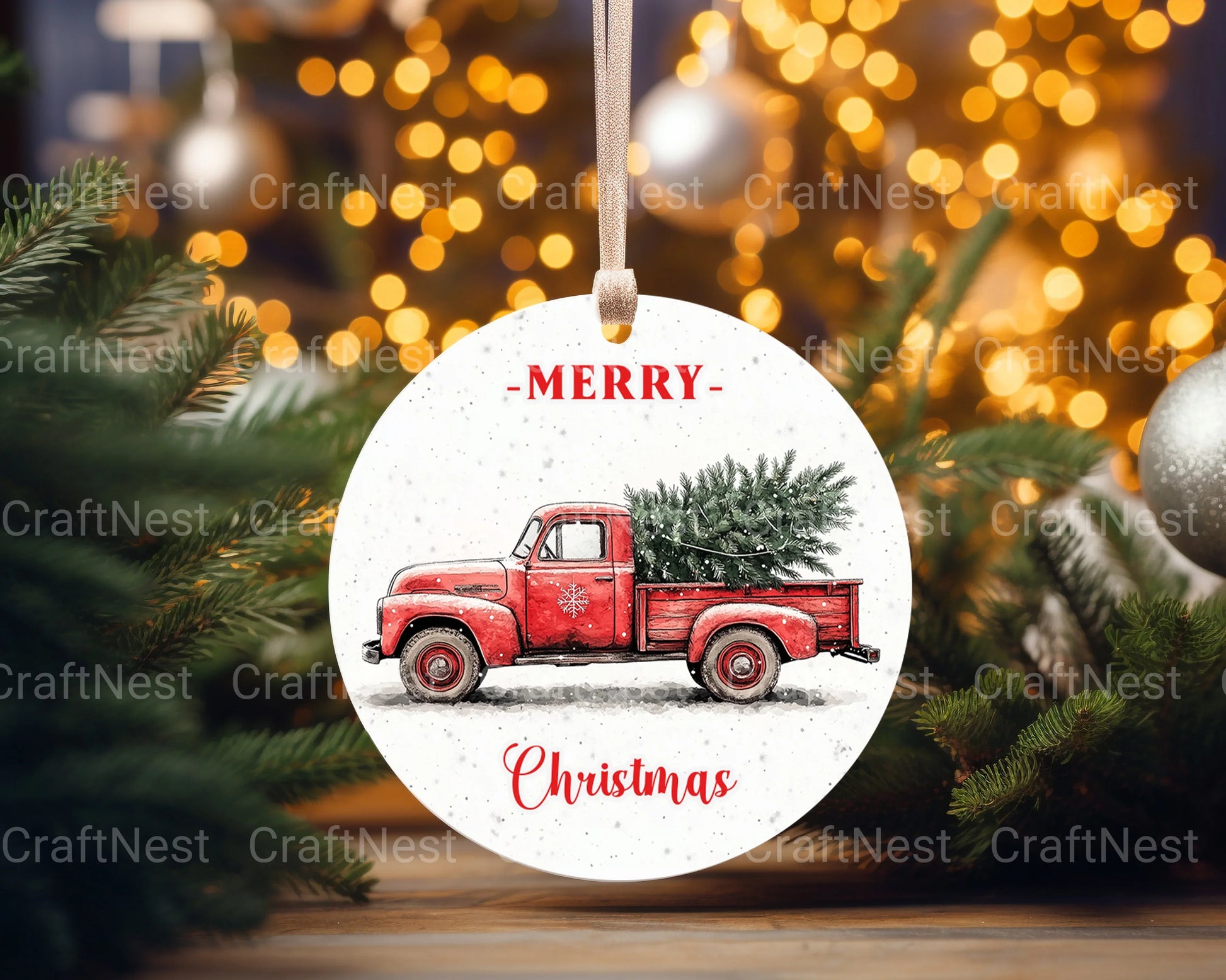 Christmas Truck Ornament Clipart Bundle - CraftNest - Digital Crafting and Art
