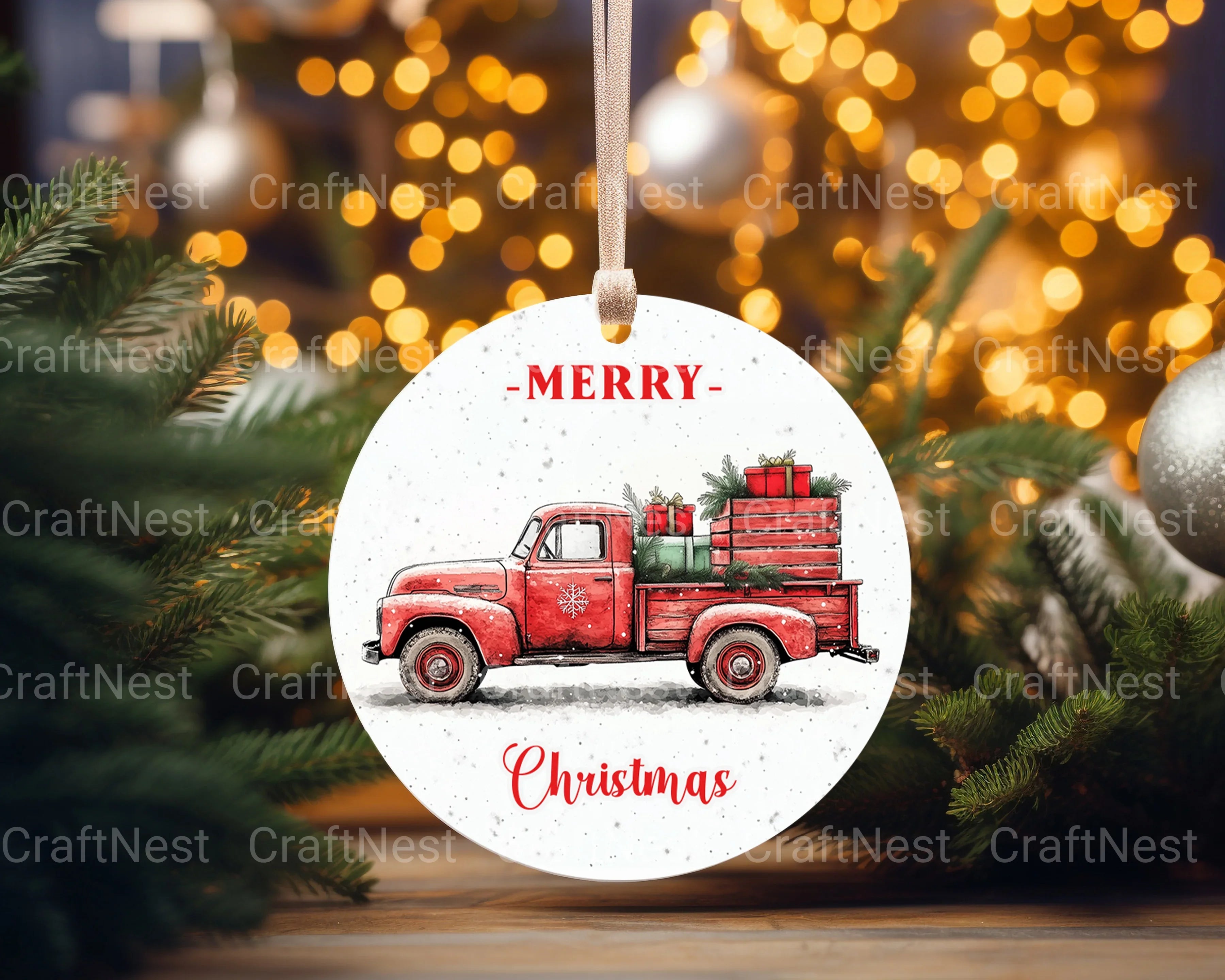 Christmas Truck Ornament Clipart Bundle - CraftNest - Digital Crafting and Art