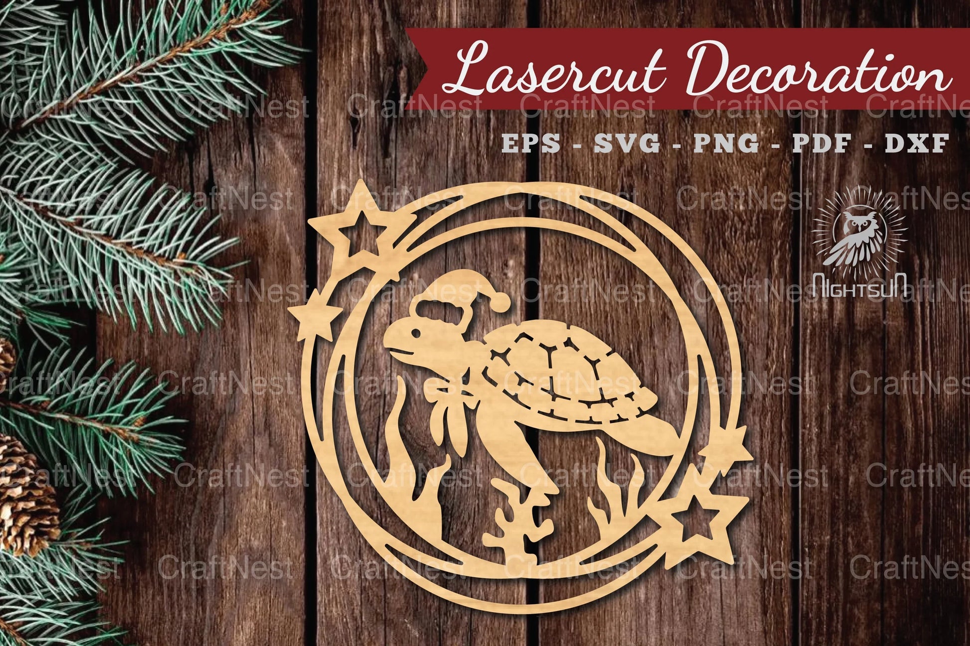 Christmas Turtle Lasercut Round Clipart Bundle - CraftNest - Digital Crafting and Art