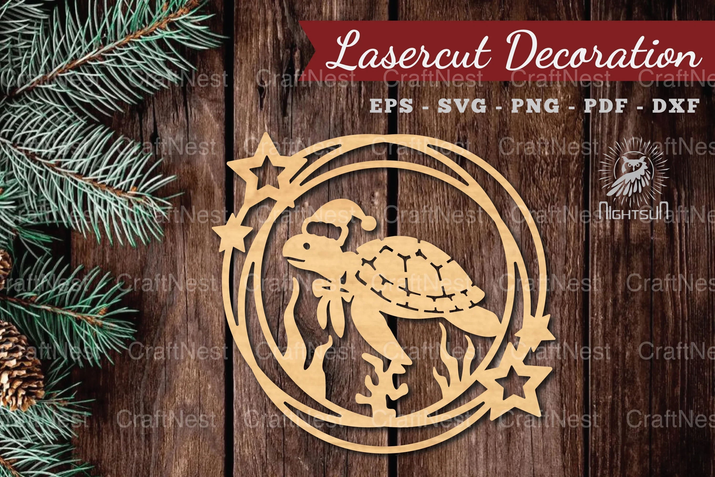 Christmas Turtle Lasercut Round Clipart Bundle - CraftNest - Digital Crafting and Art