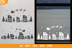 Christmas Village Window Decal SVG Bundle 20 - CraftNest - Digital Crafting and Art