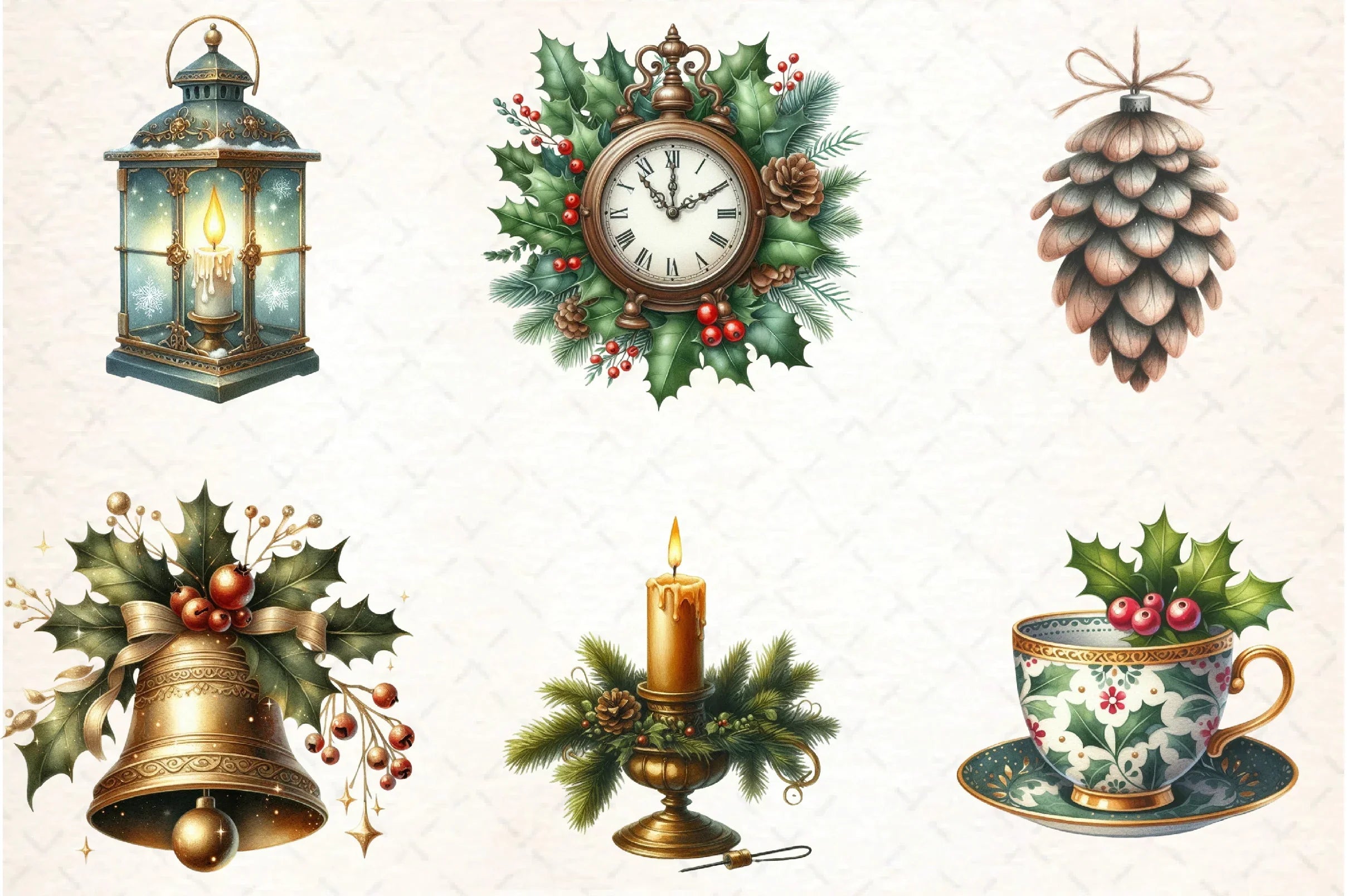 Christmas Vintage Designs Clipart Bundle - CraftNest - Digital Crafting and Art