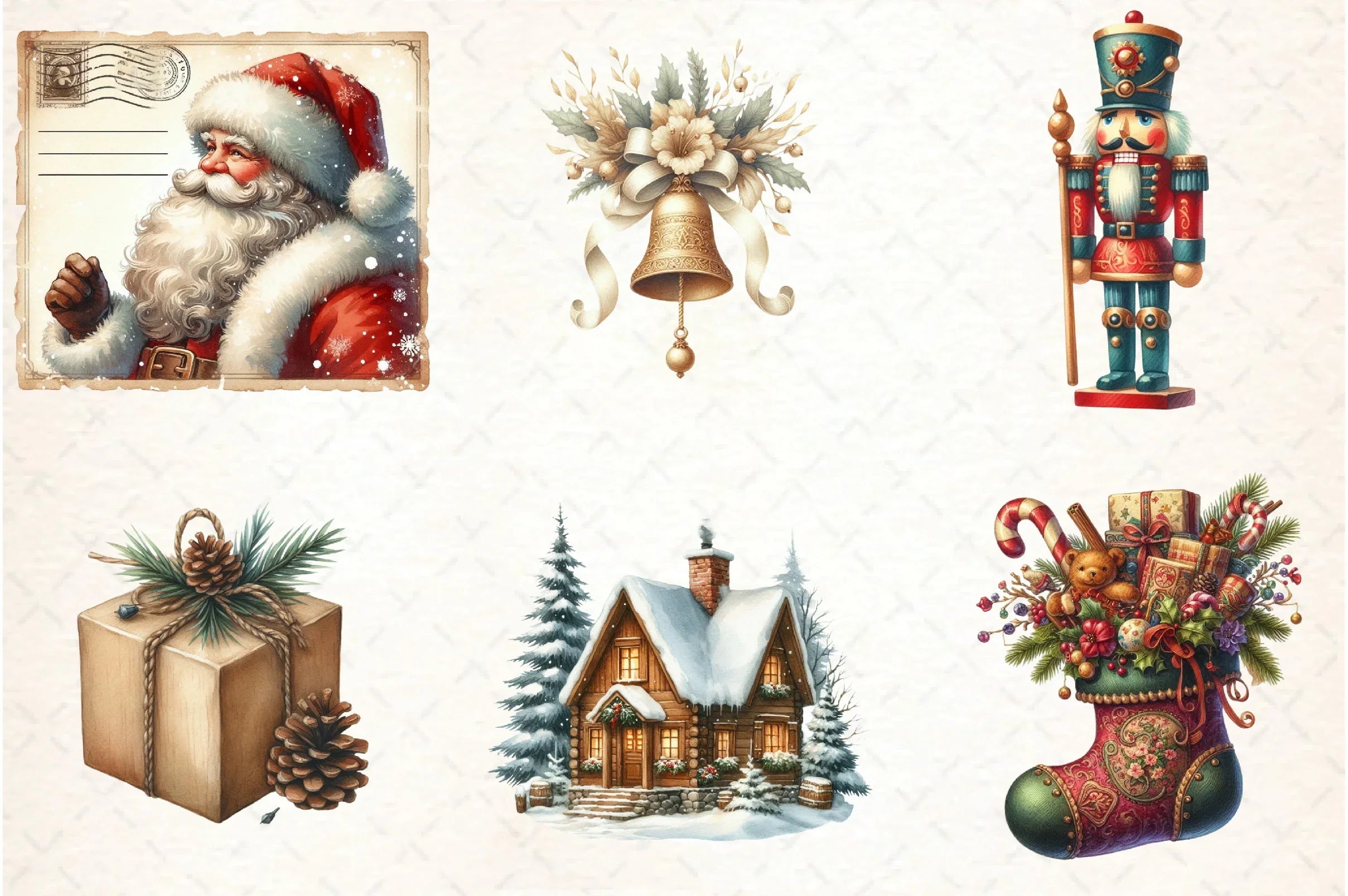 Christmas Vintage Designs Clipart Bundle - CraftNest - Digital Crafting and Art