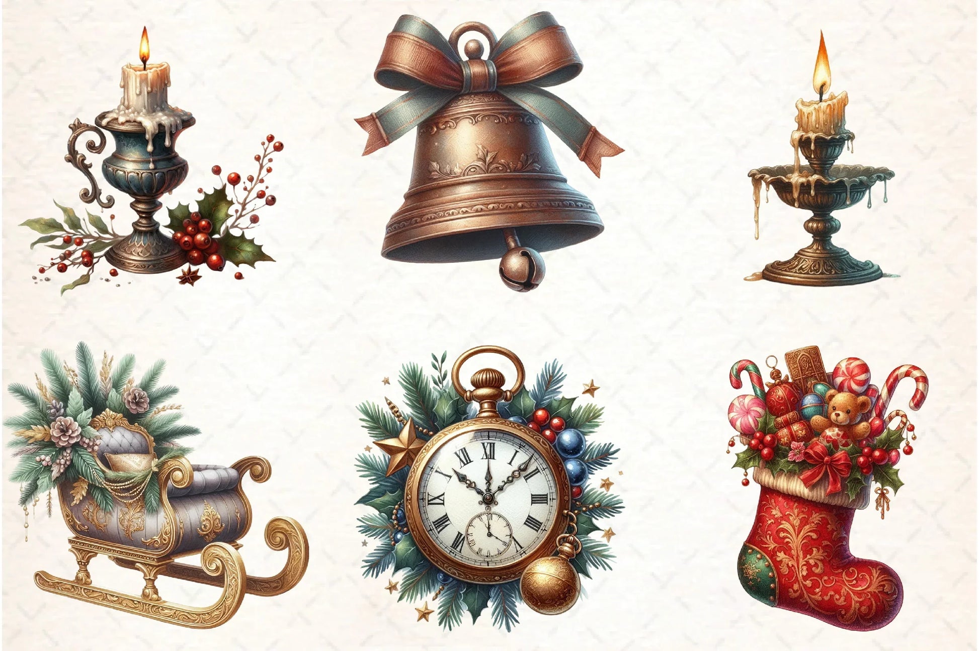 Christmas Vintage Designs Clipart Bundle - CraftNest - Digital Crafting and Art