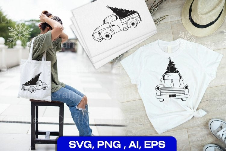 Christmas Vintage Truck SVG Bundle - CraftNest - Digital Crafting and Art