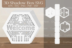 Christmas Welcome 3D Shadow Box Design Bundle - CraftNest - Digital Crafting and Art