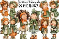 Christmas Winter Girls Clipart Bundle - CraftNest - Digital Crafting and Art