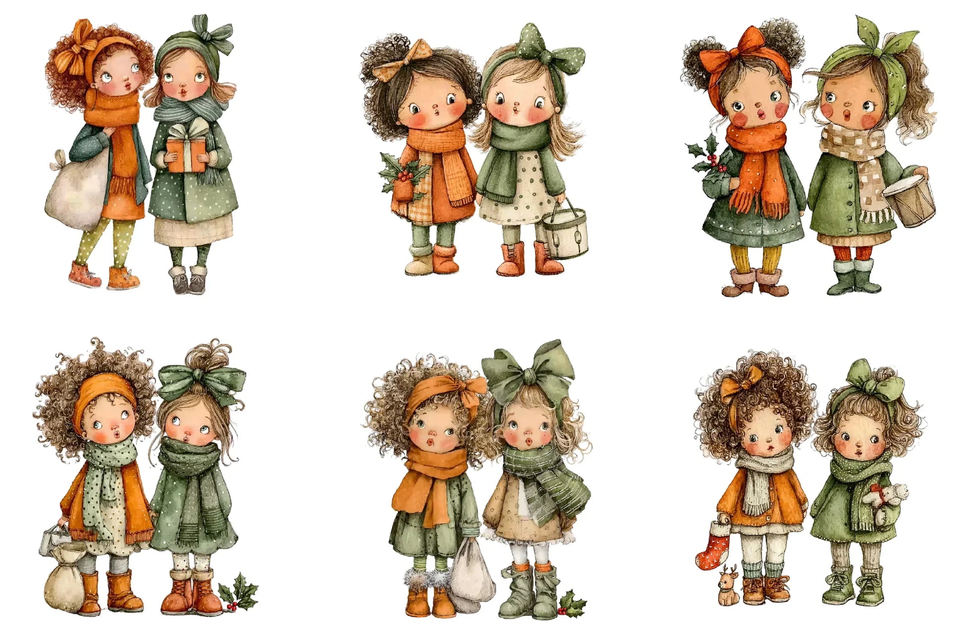 Christmas Winter Girls Clipart Bundle - CraftNest - Digital Crafting and Art