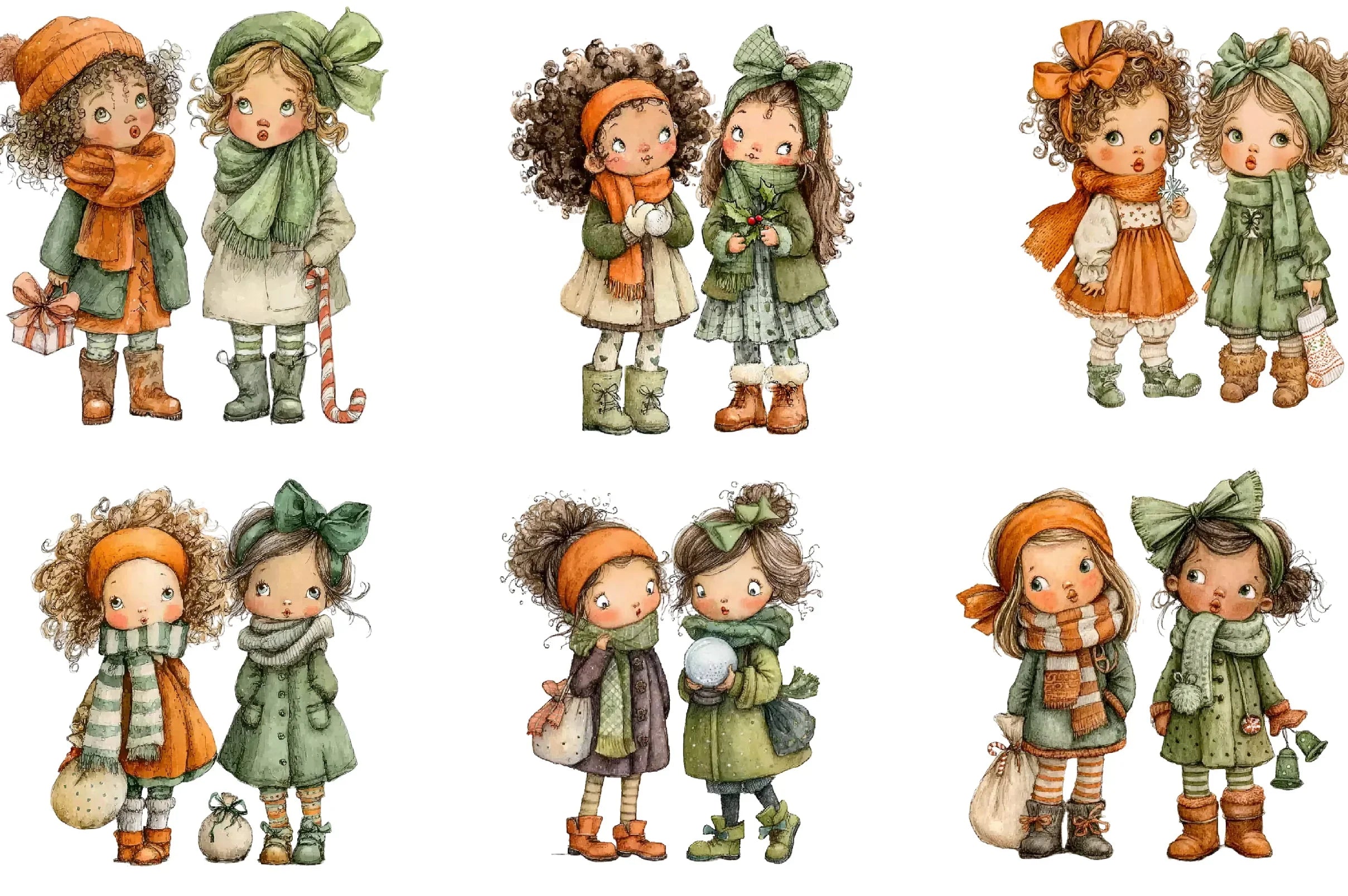 Christmas Winter Girls Clipart Bundle - CraftNest - Digital Crafting and Art