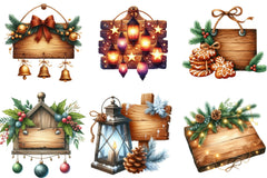 Christmas Wooden Signs Clipart Bundle - CraftNest - Digital Crafting and Art
