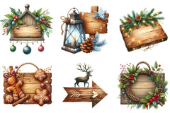 Christmas Wooden Signs Clipart Bundle - CraftNest - Digital Crafting and Art