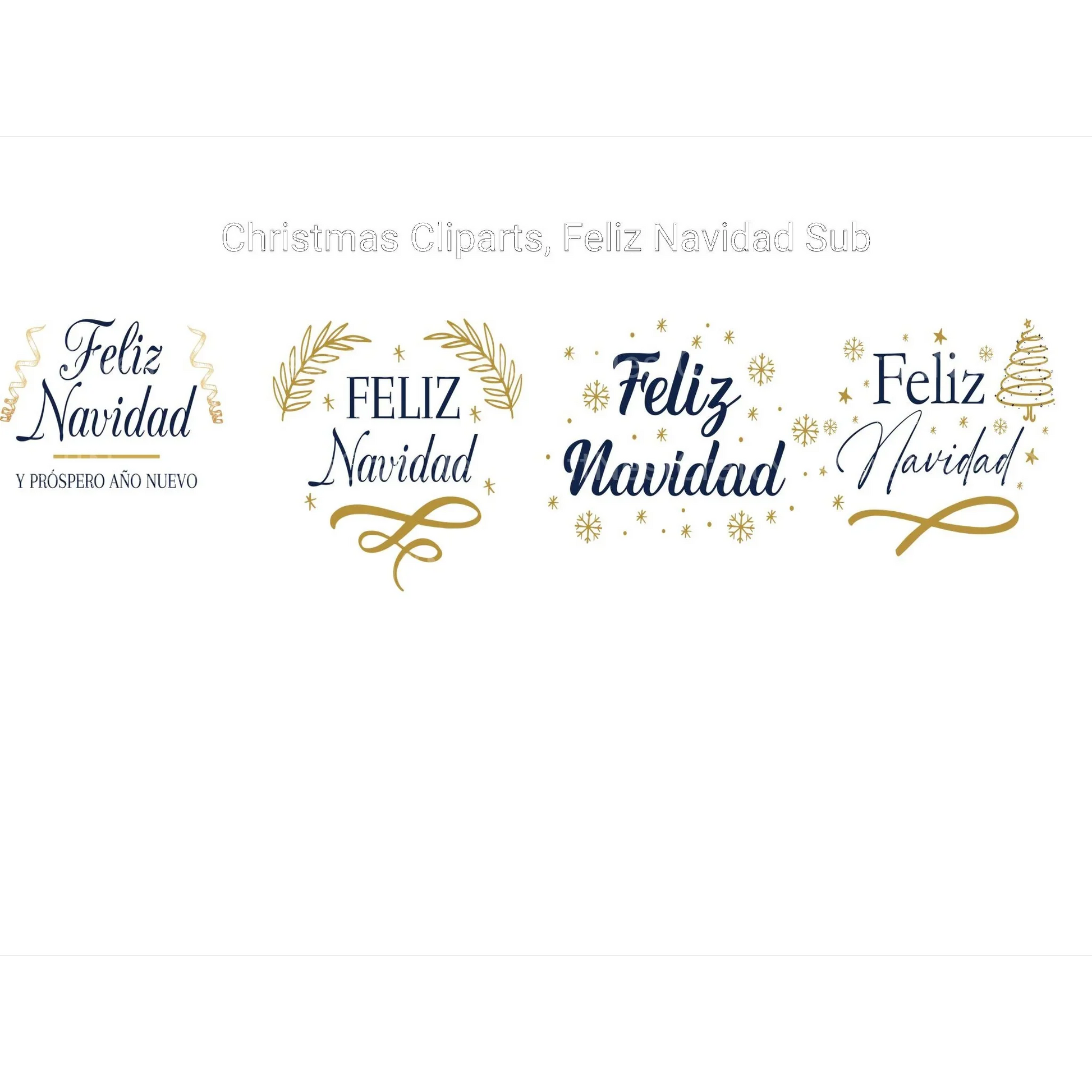 Feliz Navidad Christmas Clipart - CraftNest - Digital Crafting and Art