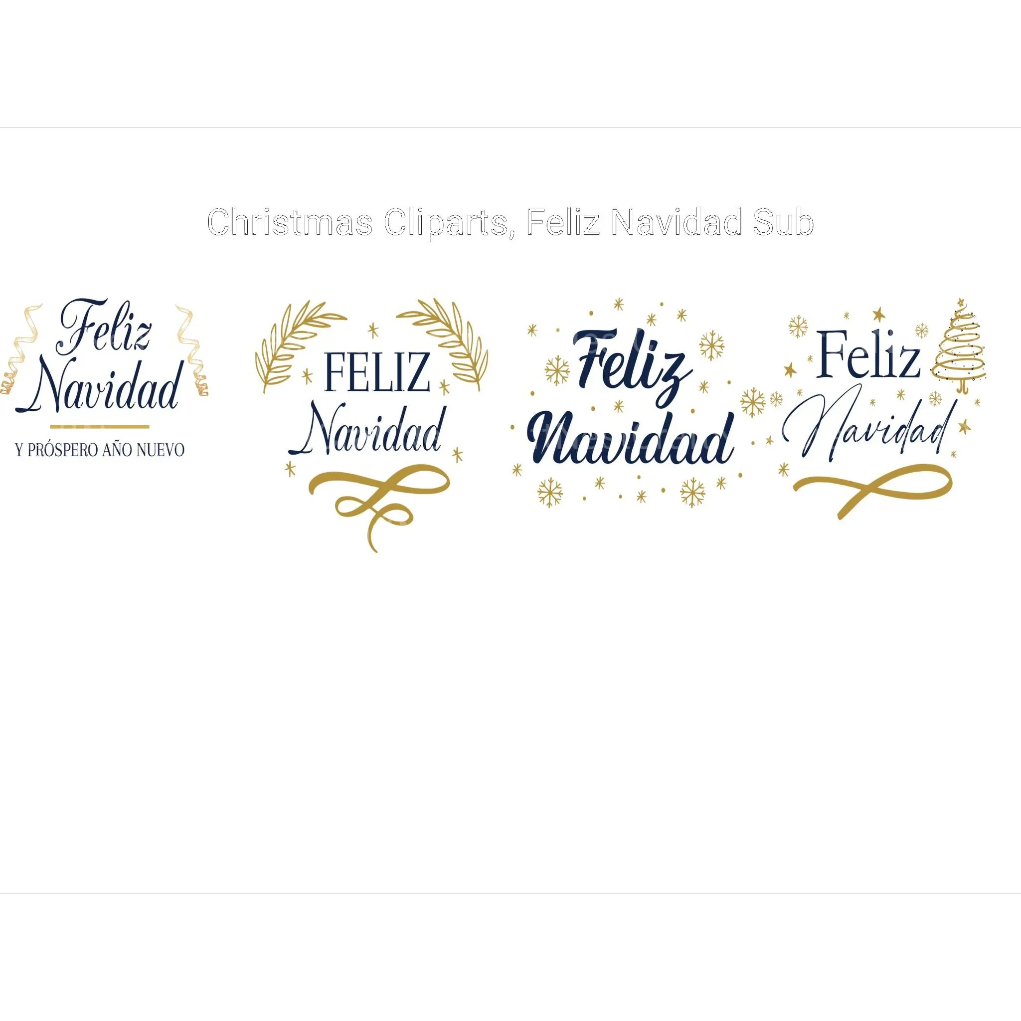 Feliz Navidad Christmas Clipart - CraftNest - Digital Crafting and Art