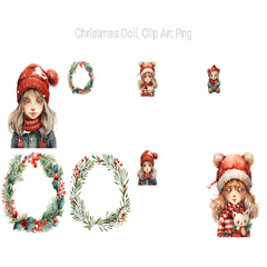 Christmas Doll Clipart - CraftNest - Digital Crafting and Art