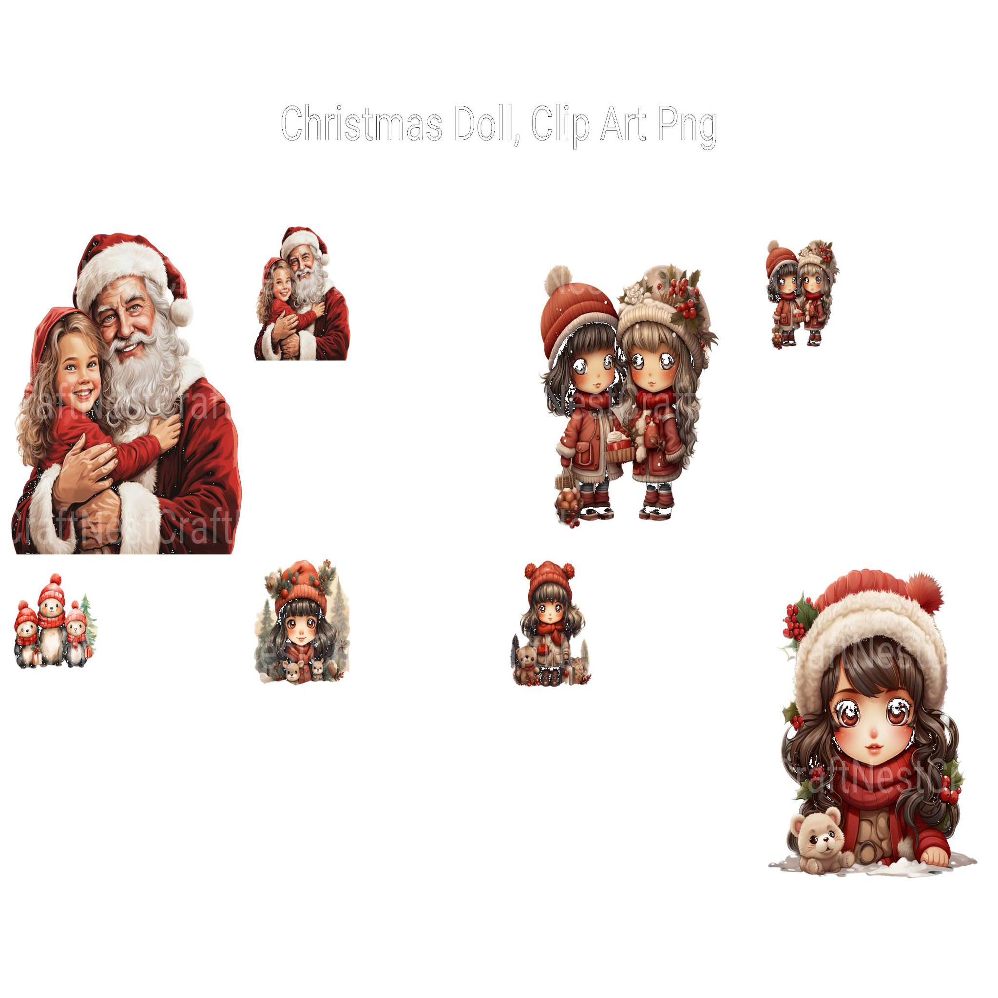 Christmas Doll Clipart - CraftNest - Digital Crafting and Art