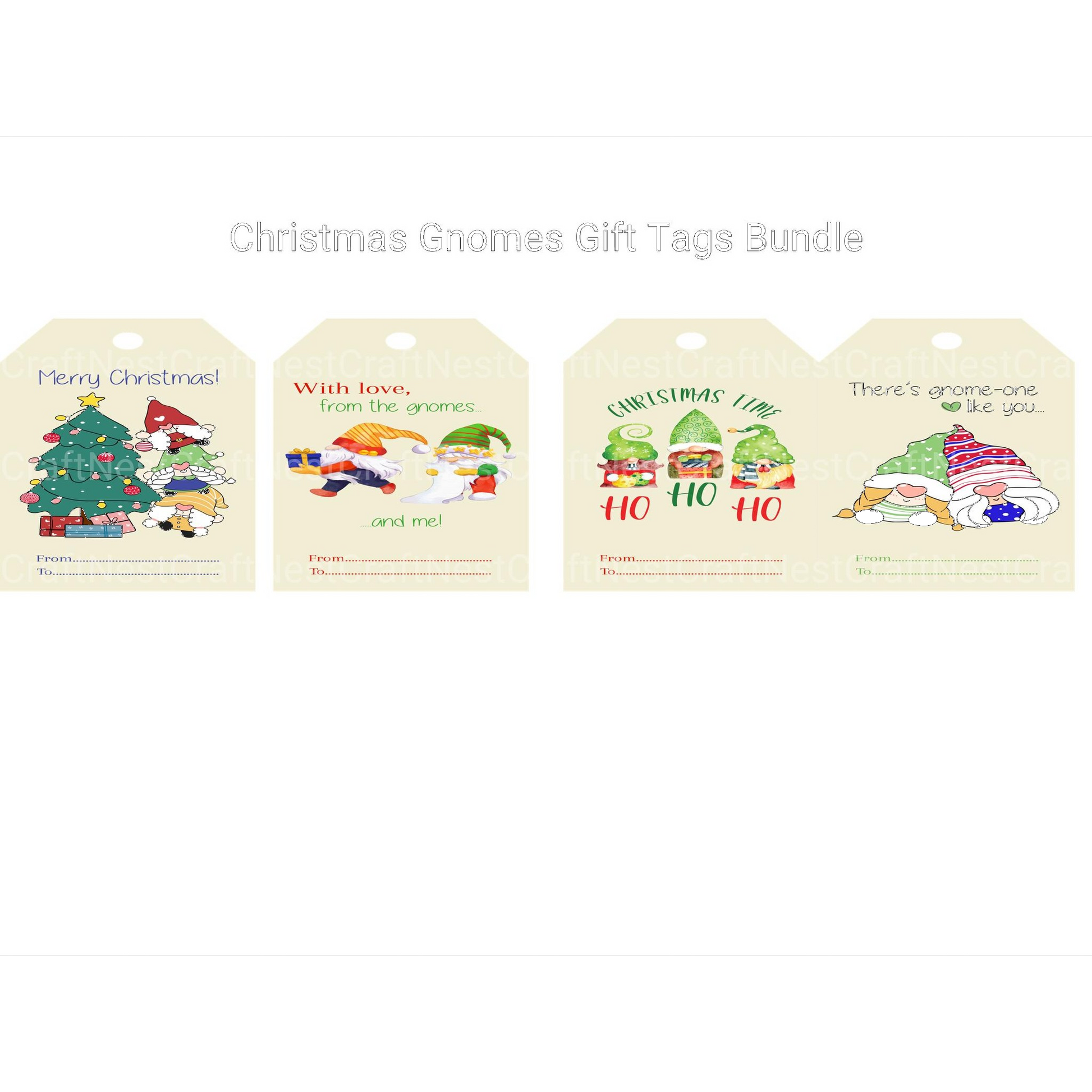 Christmas Gnomes Gift Tags SVG - CraftNest - Digital Crafting and Art