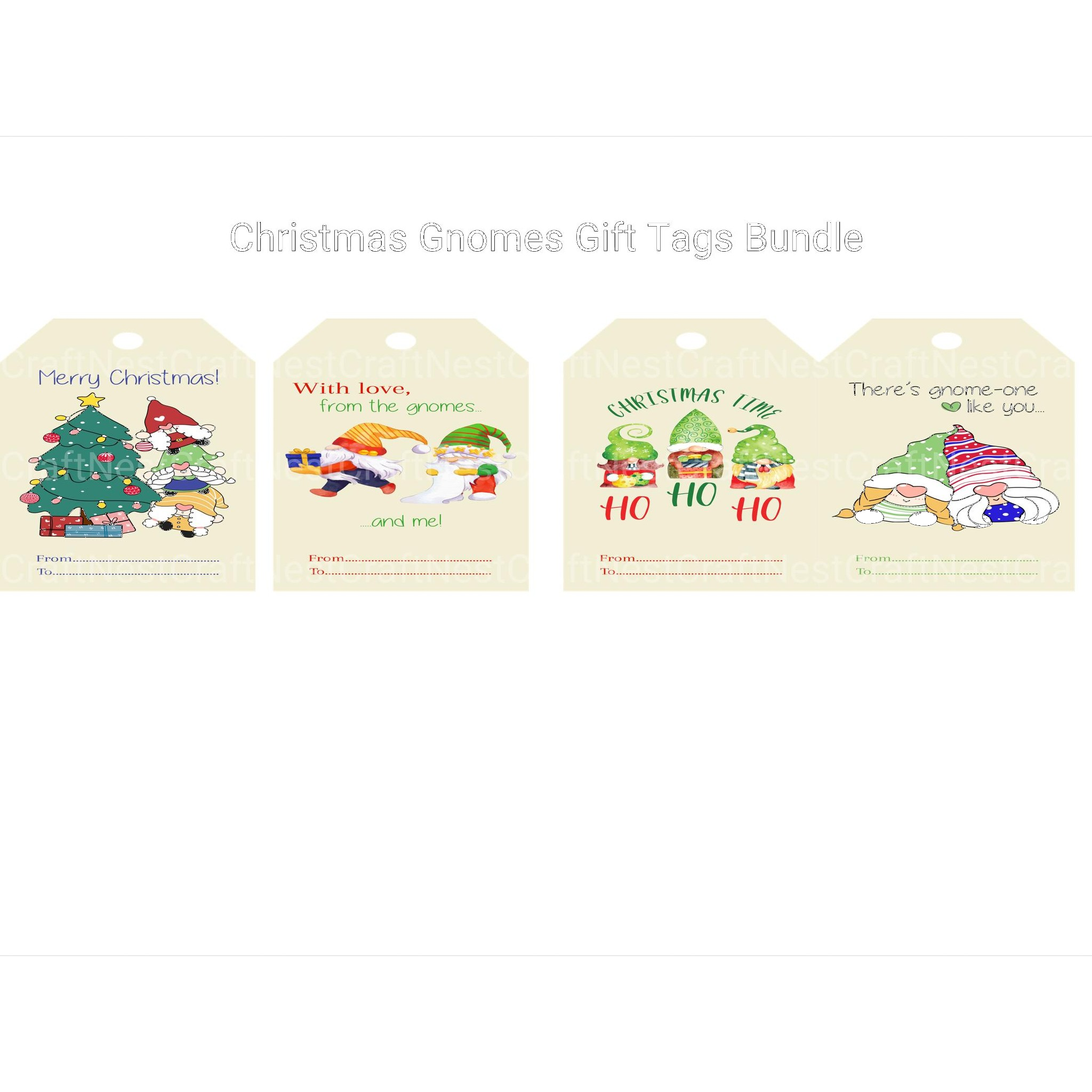 Christmas Gnomes Gift Tags SVG - CraftNest - Digital Crafting and Art