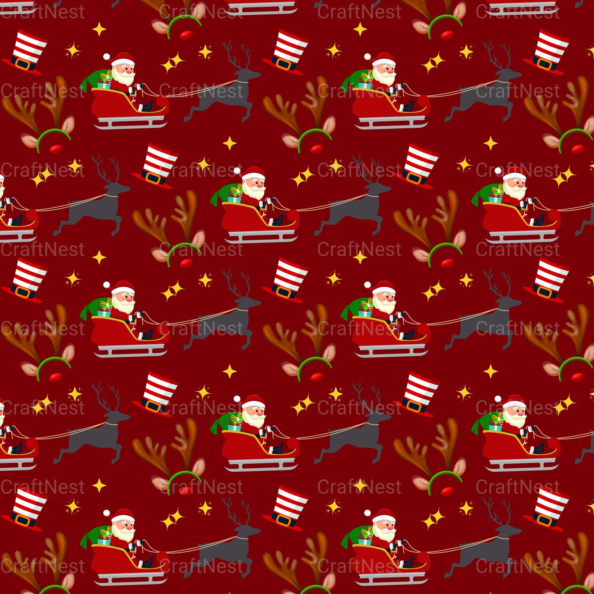 Christmas Seamless Patterns 3 - CraftNest - Digital Crafting and Art