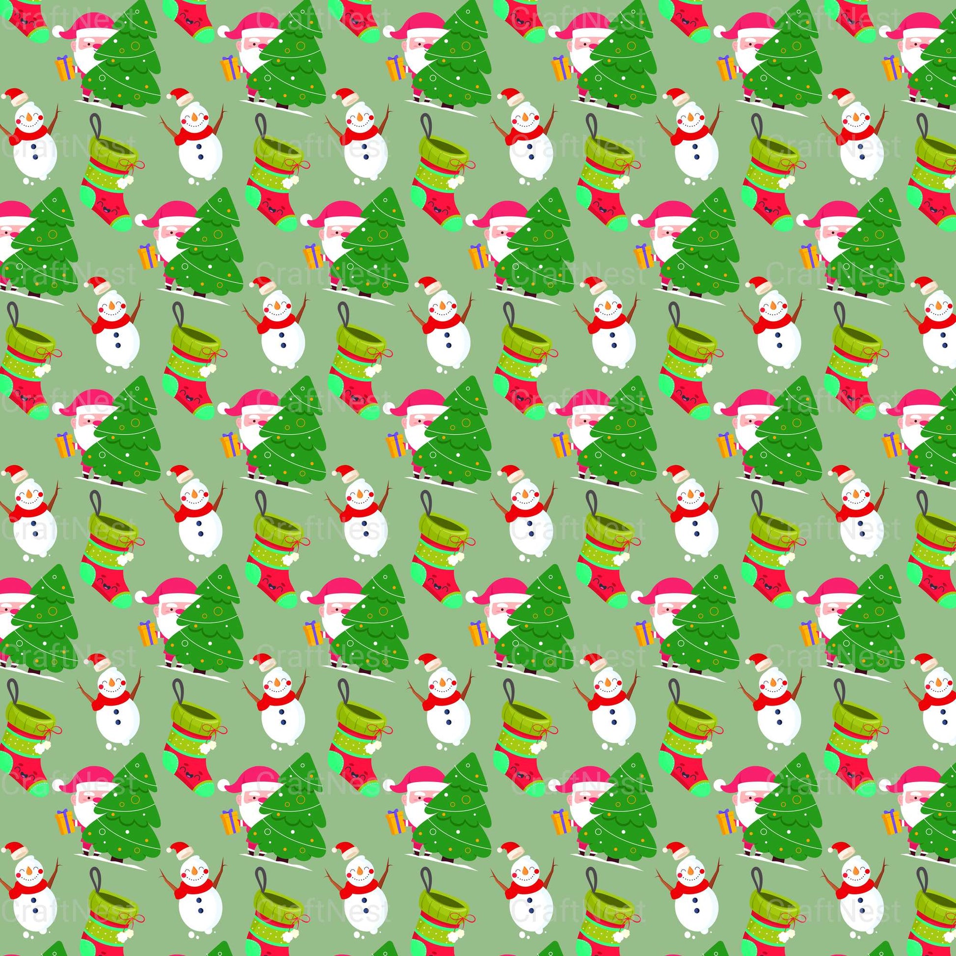 Christmas Seamless Patterns 3 - CraftNest - Digital Crafting and Art