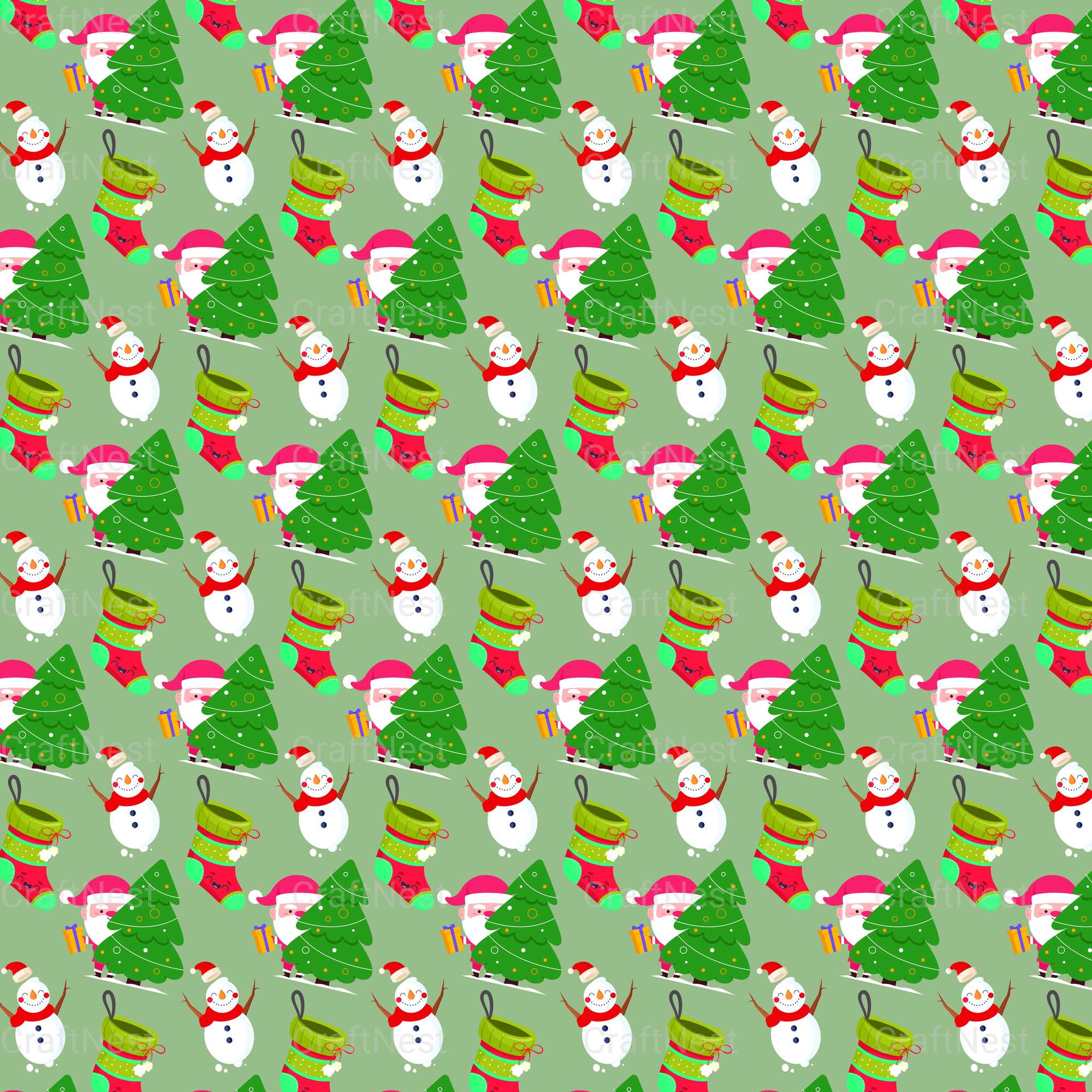 Christmas Seamless Patterns 3 - CraftNest - Digital Crafting and Art