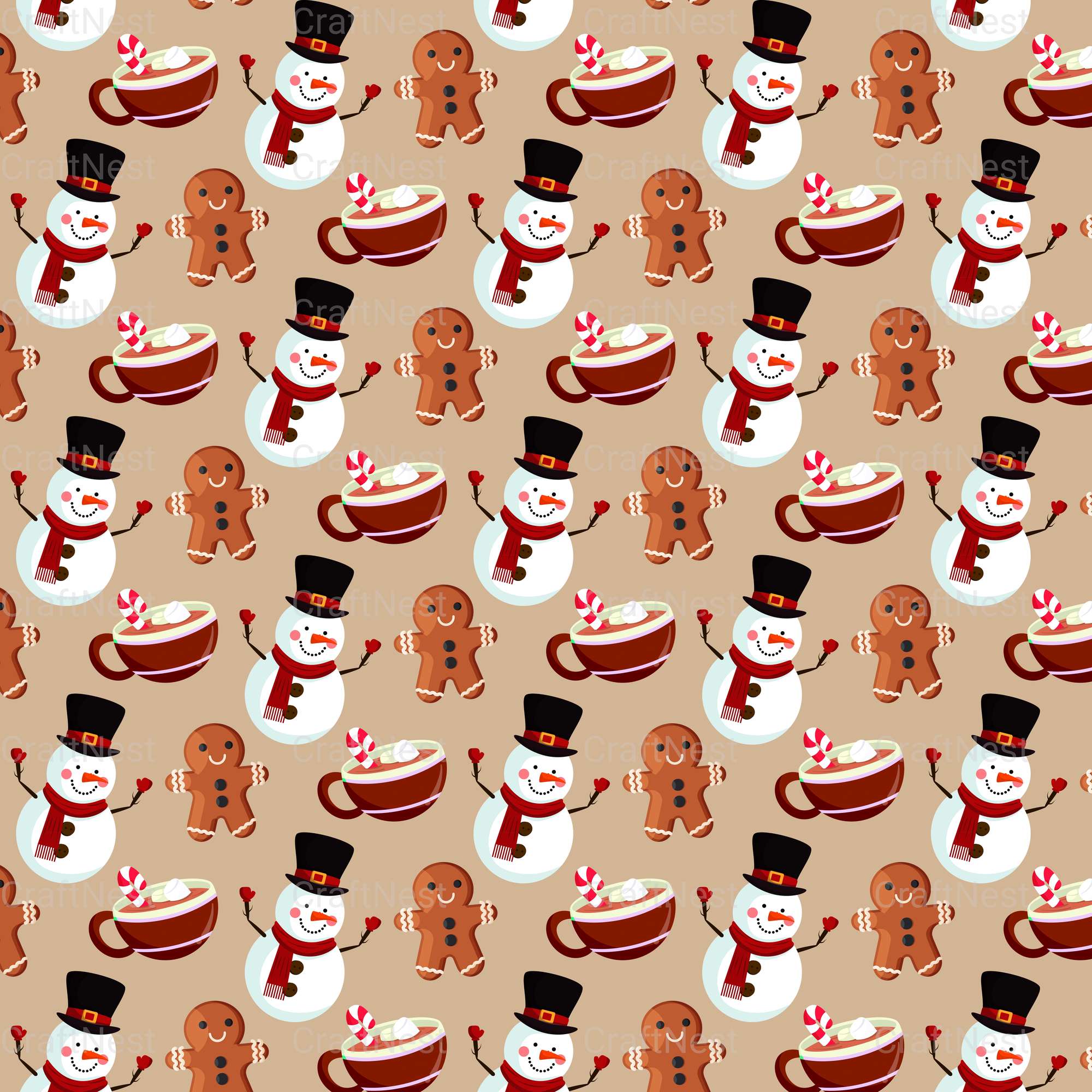 Cute Christmas Sublimation Patterns - CraftNest - Digital Crafting and Art