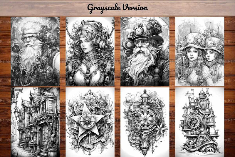 Christmas Steampunk Coloring Books - CraftNest