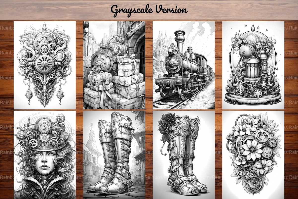 Christmas Steampunk Coloring Books - CraftNest