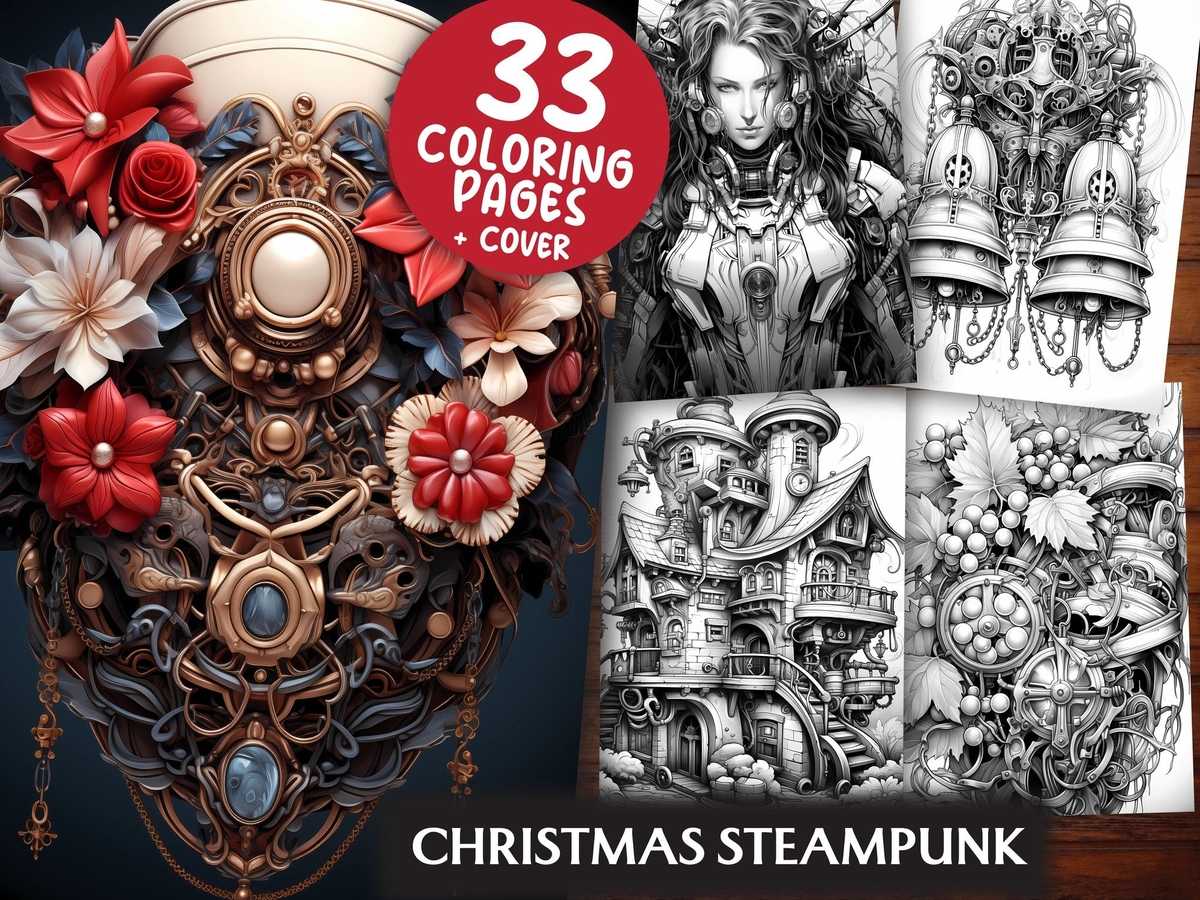 Christmas Steampunk Coloring Books - CraftNest