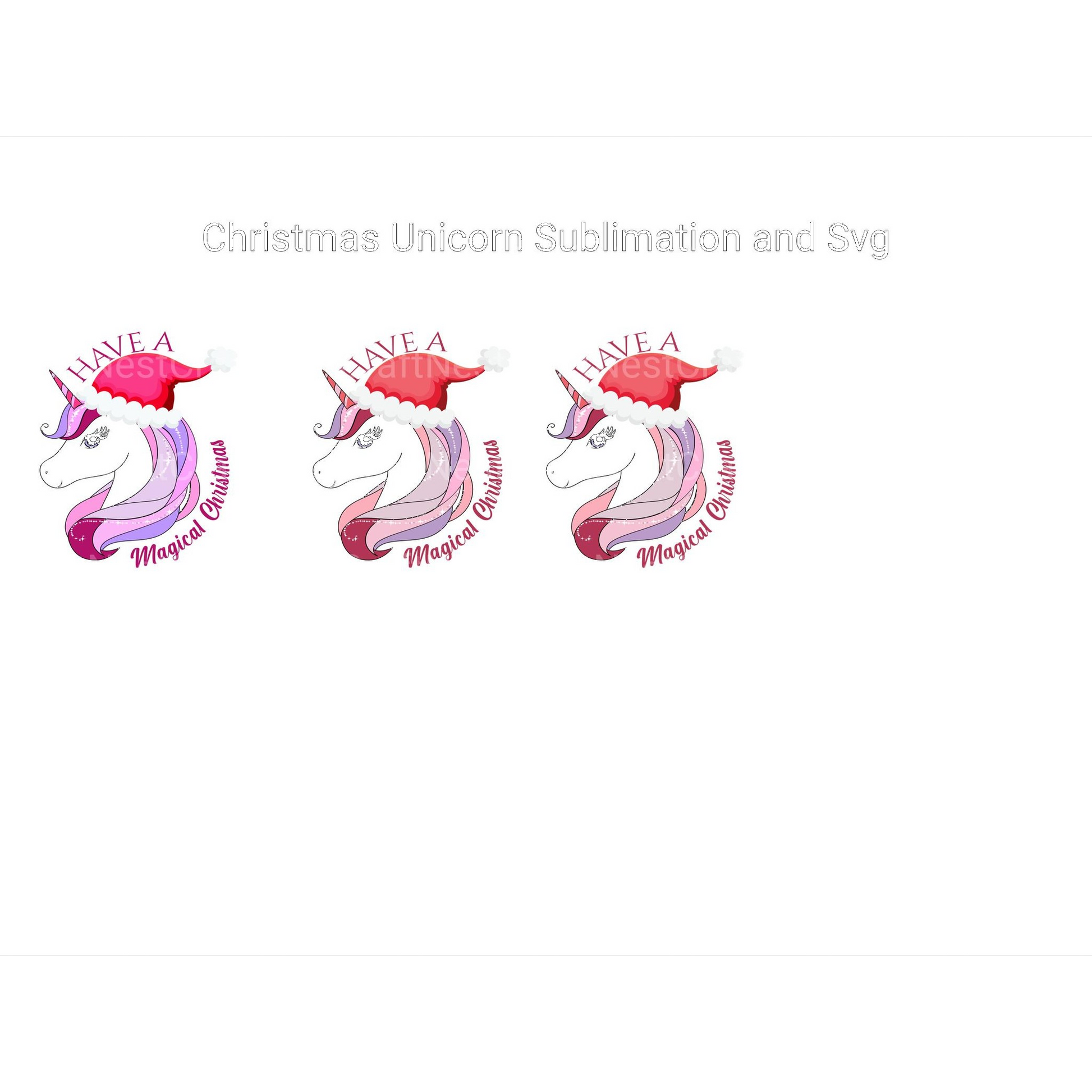 Christmas Unicorn SVG - CraftNest - Digital Crafting and Art