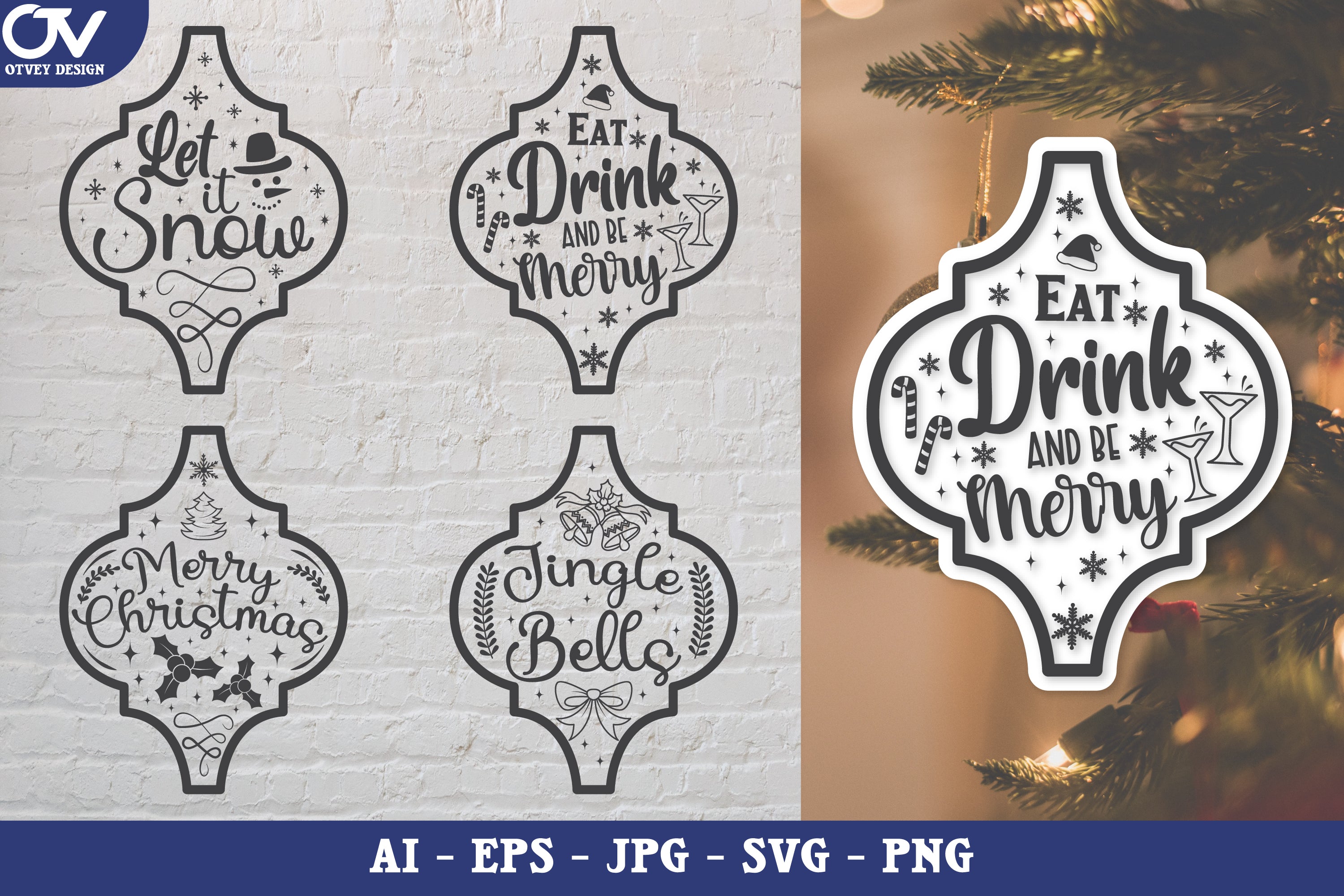 Christmas Arabesque Illustration Decal SVG Bundle - CraftNest - Digital Crafting and Art