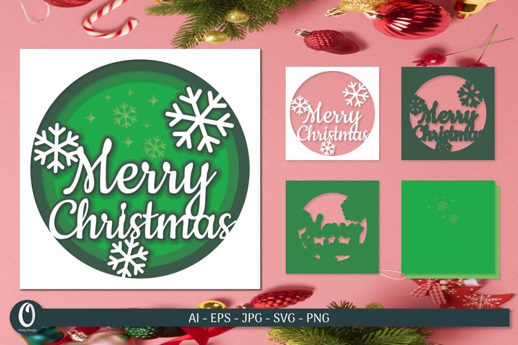 Christmas Layered Papercut Cards SVG Bundle 1 - CraftNest - Digital Crafting and Art