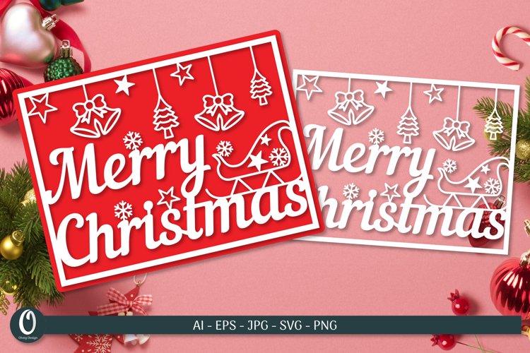 Christmas Paper Cut Cards SVG Bundle 1 - CraftNest - Digital Crafting and Art