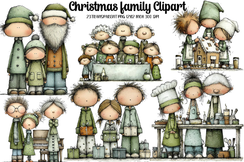 Christmas Family Clipart Bundle - CraftNest - Digital Crafting and Art