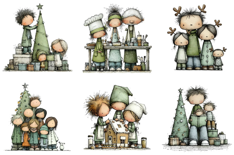 Christmas Family Clipart Bundle - CraftNest - Digital Crafting and Art