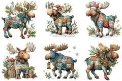 Christmas Moose Clipart Bundle - CraftNest - Digital Crafting and Art