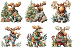 Christmas Moose Clipart Bundle - CraftNest - Digital Crafting and Art