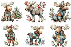 Christmas Moose Clipart Bundle - CraftNest - Digital Crafting and Art