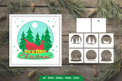 Christmas Snowglobe Layered Papercut SVG Bundle - CraftNest - Digital Crafting and Art