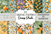 Orange Floral Seamless Digital Paper