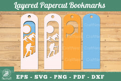 Climb Layered Papercut Bookmarks Clipart Bundle - CraftNest - Digital Crafting and Art