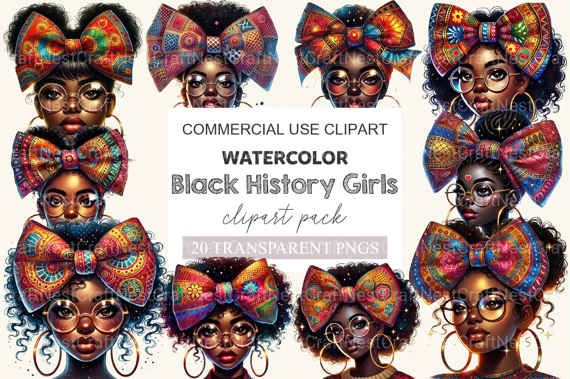 Black History Girl Clipart Bundle - CraftNest - Digital Crafting and Art